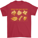 Spread Your Wings & Fry Funny Chicken BBQ Mens T-Shirt 100% Cotton Red