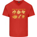 Spread Your Wings & Fry Funny Chicken BBQ Mens V-Neck Cotton T-Shirt Red