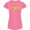 Spread Your Wings & Fry Funny Chicken BBQ Womens Petite Cut T-Shirt Azalea