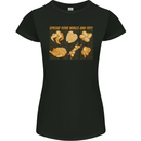 Spread Your Wings & Fry Funny Chicken BBQ Womens Petite Cut T-Shirt Black