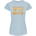 Spread Your Wings & Fry Funny Chicken BBQ Womens Petite Cut T-Shirt Light Blue