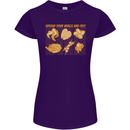 Spread Your Wings & Fry Funny Chicken BBQ Womens Petite Cut T-Shirt Purple