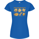 Spread Your Wings & Fry Funny Chicken BBQ Womens Petite Cut T-Shirt Royal Blue