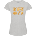 Spread Your Wings & Fry Funny Chicken BBQ Womens Petite Cut T-Shirt Sports Grey