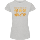 Spread Your Wings & Fry Funny Chicken BBQ Womens Petite Cut T-Shirt Sports Grey