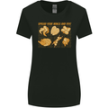 Spread Your Wings & Fry Funny Chicken BBQ Womens Wider Cut T-Shirt Black
