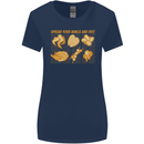 Spread Your Wings & Fry Funny Chicken BBQ Womens Wider Cut T-Shirt Navy Blue