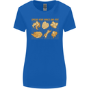 Spread Your Wings & Fry Funny Chicken BBQ Womens Wider Cut T-Shirt Royal Blue