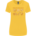 Spread Your Wings & Fry Funny Chicken BBQ Womens Wider Cut T-Shirt Yellow