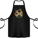 St. Andrew's Cross Scottish Flag Scotland Cotton Apron 100% Organic Black
