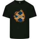 St. Andrew's Cross Scottish Flag Scotland Mens Cotton T-Shirt Tee Top Black