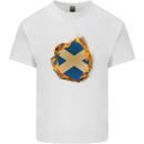 St. Andrew's Cross Scottish Flag Scotland Mens Cotton T-Shirt Tee Top White