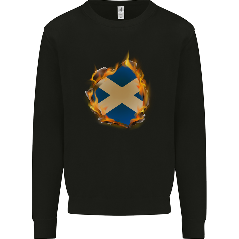 St. Andrew's Cross Scottish Flag Scotland Mens Sweatshirt Jumper Black
