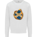 St. Andrew's Cross Scottish Flag Scotland Mens Sweatshirt Jumper White