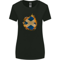 St. Andrew's Cross Scottish Flag Scotland Womens Wider Cut T-Shirt Black
