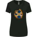 St. Andrew's Cross Scottish Flag Scotland Womens Wider Cut T-Shirt Black