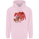 St. George Killing a Dragon Childrens Kids Hoodie Light Pink