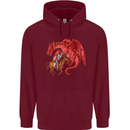 St. George Killing a Dragon Childrens Kids Hoodie Maroon