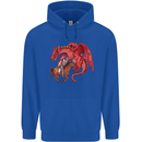 St. George Killing a Dragon Childrens Kids Hoodie Royal Blue