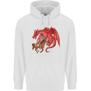 St. George Killing a Dragon Childrens Kids Hoodie White
