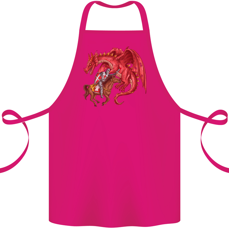 St. George Killing a Dragon Cotton Apron 100% Organic Pink