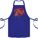 St. George Killing a Dragon Cotton Apron 100% Organic Royal Blue