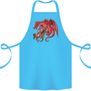 St. George Killing a Dragon Cotton Apron 100% Organic Turquoise