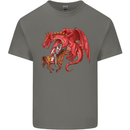 St. George Killing a Dragon Kids T-Shirt Childrens Charcoal