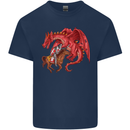 St. George Killing a Dragon Kids T-Shirt Childrens Navy Blue