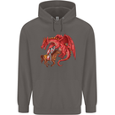 St. George Killing a Dragon Mens 80% Cotton Hoodie Charcoal