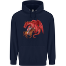 St. George Killing a Dragon Mens 80% Cotton Hoodie Navy Blue