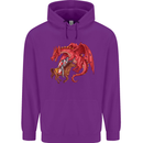 St. George Killing a Dragon Mens 80% Cotton Hoodie Purple