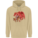St. George Killing a Dragon Mens 80% Cotton Hoodie Sand