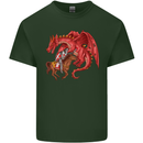 St. George Killing a Dragon Mens Cotton T-Shirt Tee Top Forest Green