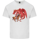 St. George Killing a Dragon Mens Cotton T-Shirt Tee Top White