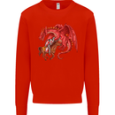 St. George Killing a Dragon Mens Sweatshirt Jumper Bright Red