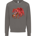 St. George Killing a Dragon Mens Sweatshirt Jumper Charcoal