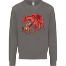 St. George Killing a Dragon Mens Sweatshirt Jumper Charcoal
