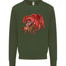 St. George Killing a Dragon Mens Sweatshirt Jumper Forest Green