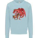St. George Killing a Dragon Mens Sweatshirt Jumper Light Blue