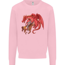 St. George Killing a Dragon Mens Sweatshirt Jumper Light Pink