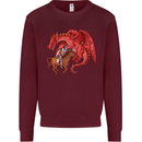 St. George Killing a Dragon Mens Sweatshirt Jumper Maroon