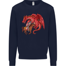 St. George Killing a Dragon Mens Sweatshirt Jumper Navy Blue