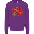 St. George Killing a Dragon Mens Sweatshirt Jumper Purple
