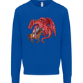 St. George Killing a Dragon Mens Sweatshirt Jumper Royal Blue