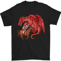 St. George Killing a Dragon Mens T-Shirt Cotton Gildan Black