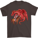 St. George Killing a Dragon Mens T-Shirt Cotton Gildan Dark Chocolate