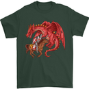 St. George Killing a Dragon Mens T-Shirt Cotton Gildan Forest Green