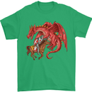 St. George Killing a Dragon Mens T-Shirt Cotton Gildan Irish Green