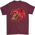 St. George Killing a Dragon Mens T-Shirt Cotton Gildan Maroon
